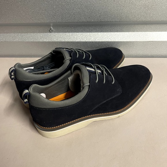 Thomas & Vine Men's Navy Genuine Suede Desmond Round Toe Derby Shoes - 12 - Picture 6 of 10